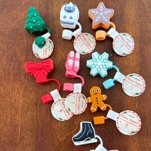 NWT Target Bullseye Playground Christmas 2025 Holiday Straw Toppers Full Set 8